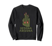 Carte de l'État de l'Arizona - Motif Cactus au Coucher du Soleil - Sedona rétro en Plein air Sweatshirt