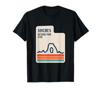 Carte de l'État de l'Utah avec Arches délicates Arches du Parc National rétro T-Shirt