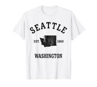Carte de l'État de Seattle Washington Est 1869 T-Shirt