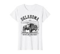 Carte de l'État des Bisons de l'Oklahoma | Vintage Pride T-Shirt Graphique avec Valeur