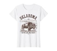 Carte de l'État des Bisons de l'Oklahoma | Vintage Pride T-Shirt Graphique avec Valeur