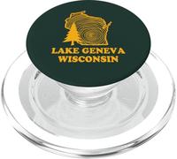 Carte de l'État du lac Léman Wisconsin Pin Vintage Extérieur PopSockets PopGrip pour MagSafe