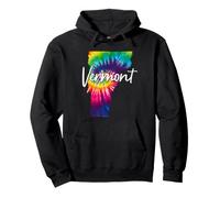 Carte de l'État du Vermont Tie Dye Pride Hippie Vintage Sweat à Capuche