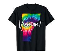 Carte de l'État du Vermont Tie Dye Pride Hippie Vintage T-Shirt Graphique avec Valeur