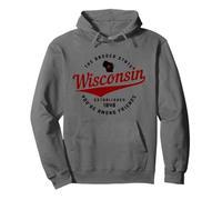 Carte de l'État du Wisconsin Est. 1848 Badger Pride Vintage Sweat à Capuche