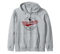 Carte de l'État du Wisconsin Est. 1848 Badger Pride Vintage Sweat à Capuche