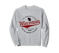 Carte de l'État du Wisconsin Est. 1848 Badger Pride Vintage Sweatshirt
