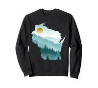 Carte de l'État du Wisconsin Vintage Pride pour Les Amoureux de la Nature Sweatshirt