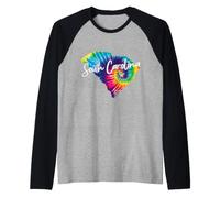 Carte de l'état Tie Dye de la Caroline du Sud Fierté Hippie Vintage Manche Raglan