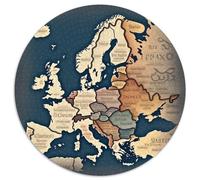 Carte de l'europe 1000 Pieces Animation Puzzle Circulaire Qualité Supérieure De l'art De La DécoRation Moderne Adultes Enfants 1000pcs (67.5x67.5cm)