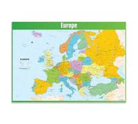 Carte de l'Europe | Affiches de géographie | Papier brillant mesurant 850 mm x 594 mm (A1) | Affiches de ographique | Cartes éducatives par Daydream Education