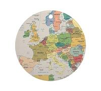 Carte De l'europe Artisanat Noël Décoration Porcelaine Souvenirs Suspendre pour Maison Fête Magasins 7.3Cm