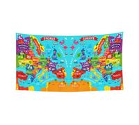 Carte de l'Europe colorée avec icône imprimée, bannière de vacances, décoration de fête en plein air pour réunions festives à suspendre pour le jardin