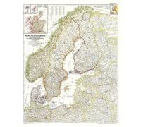 Carte de l'Europe du Nord de 1954