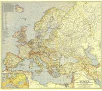 Carte de l'Europe et de la Méditerranée de 1938
