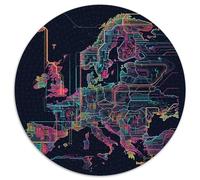 Carte de l'europe Puzzle 1000 Pièces Cadeau Unique Jeu Éduchatif Challenge Toy À De Qualité Supérieure Peinture Art pour Adultes Et Enfants À Partir De 12 Ans 1000pcs (67.5x67.5cm)