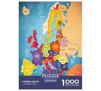 Carte de l'europe Puzzle 1000 Pièces Educa Jouet en Bois Divertissement Créatif Décoration Intérieure Jeu Éduchatif Challenge Toy pour Adultes Et Enfants À Partir De 12 Ans 70x50cm/1000pcs