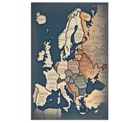 Carte de l'europe Puzzles Adultes 1000 Pièces en Bois, Jouet De Puzzle De Défi De Cerveau pour des Enfants, D’Intelligence 78×53cm