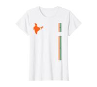 Carte de l'Inde et Drapeau Patriotique de Voyage Graphique T-Shirt Graphique avec Valeur