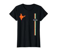 Carte de l'Inde et Drapeau Patriotique de Voyage Graphique T-Shirt Graphique avec Valeur