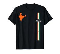 Carte de l'Inde et Drapeau Patriotique de Voyage Graphique T-Shirt Graphique avec Valeur