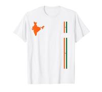 Carte de l'Inde et Drapeau Patriotique de Voyage Graphique T-Shirt Graphique avec Valeur