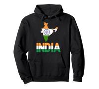 Carte de l'Inde Tricolore Ashoka Chakra Drapeau Indien Sweat à Capuche