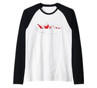 Carte de l'Indonésie en rouge et blanc Manche Raglan