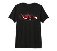 Carte de l'Indonésie en Rouge et Blanc T-Shirt Haut de Gamme