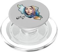 Carte de l'Iran avec Aquarelle Portrait de Femme iranienne PopSockets PopGrip pour MagSafe