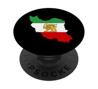 Carte de l'Iran avec Lion et Soleil emblème, Patrimoine Persan Vintage PopSockets PopGrip Adhésif