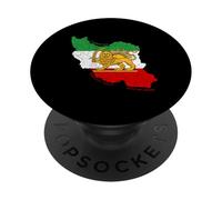 Carte de l'Iran avec Lion et Soleil emblème, Patrimoine Vintage PopSockets PopGrip Adhésif