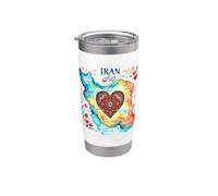 Carte de l'Iran | Cœur de Perse | Culture iranienne du Golfe Persique Gobelet isotherme en acier inoxydable double paroi
