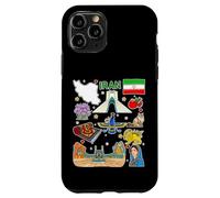 Carte de l'Iran, Perse Patrimoine Culture Icônes Art Design Coque pour iPhone 11 Pro