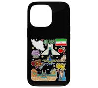 Carte de l'Iran, Perse Patrimoine Culture Icônes Art Design Coque pour iPhone 13 Pro