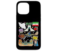 Carte de l'Iran, Perse Patrimoine Culture Icônes Art Design Coque pour iPhone 13 Pro Max