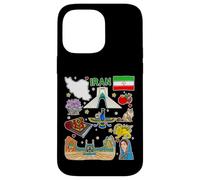 Carte de l'Iran, Perse Patrimoine Culture Icônes Art Design Coque pour iPhone 14 Pro Max