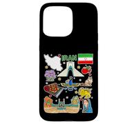 Carte de l'Iran, Perse Patrimoine Culture Icônes Art Design Coque pour iPhone 15 Pro Max