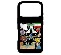 Carte de l'Iran, Perse Patrimoine Culture Icônes Art Design Coque pour iPhone 17 Pro