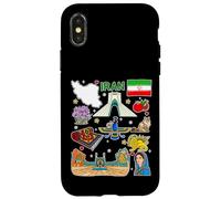 Carte de l'Iran, Perse Patrimoine Culture Icônes Art Design Coque pour iPhone X/XS