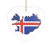 Carte de l'Islande - Cadeau de mariage personnalisé - Décoration de Noël en acrylique pour jeunes mariés et couples