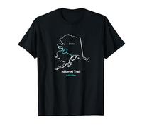 Carte de l'itinéraire du Sentier Historique National Iditarod T-Shirt Graphique avec Valeur
