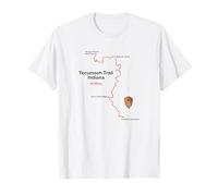 Carte de l'itinéraire du Sentier Tecumseh en Indiana T-Shirt