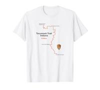 Carte de l'itinéraire du Sentier Tecumseh en Indiana T-Shirt Graphique avec Valeur