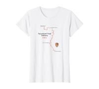 Carte de l'itinéraire du Sentier Tecumseh en Indiana T-Shirt Graphique avec Valeur