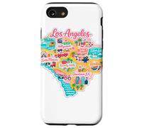 Carte de Los Angeles Illustration Voyage Graphique Design Coque pour iPhone SE (2020) / 7/8