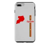 Carte de l'Ouganda, Drapeau ougandais, Patrimoine de Voyage Coque pour iPhone 7 Plus/8 Plus