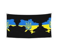 Carte de l'Ukraine avec emblème national à suspendre pour Halloween, fêtes de fin d'année, lot de 1, idéal pour les rassemblements d'Halloween et de Noël