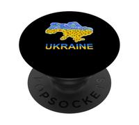 Carte de l'Ukraine avec tournesols et bleuets Fierté Nationale PopSockets PopGrip Adhésif