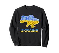 Carte de l'Ukraine avec tournesols et bleuets Fierté Nationale Sweatshirt